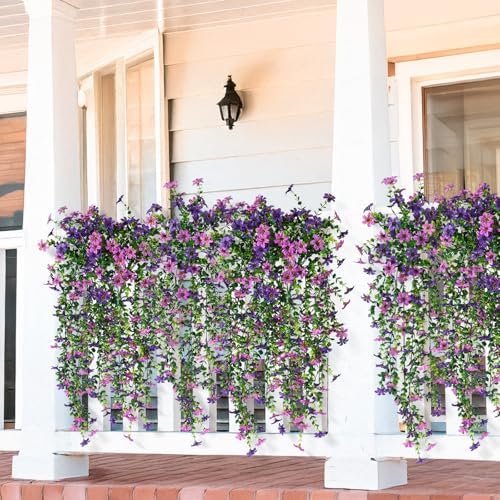 INQCMY Artificial Fake Hanging Flowers Plants for Outdoor Summer Decoration — view 3
