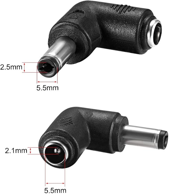5 Conectores DC Macho 5.5x2.5mm a Hembra 5.5x2.1mm Adaptador para Cámara Laptop miniatura 2