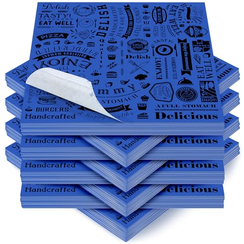 Outus 600 Pcs 12 x 12 Inch Deli Wax Paper Sheets, Blue