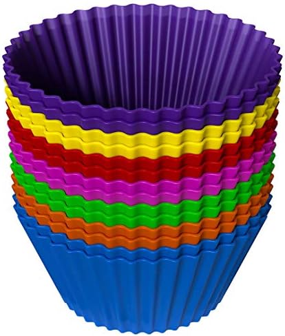 Silicone Cupcake Baking Cups (Pack of 14) – Large Reusable 100% Silicone Baking Cups in 7 Colors – Non-Stick Easy Clean Silicone Cups For Delicious Baking – BPA-Free Silicone Bakeware Silicone Cupcake Baking Cups (Pack of 14) – Large Reusable 100% Silicone Baking Cups in 7 Colors – Non-Stick Easy Clean Silicone Cups For Delicious Baking – BPA-Free Silicone Bakeware