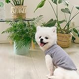 3 Stück Hunde-Shirts für Kleine Hunde Sommer Weiche Baumwolle T-Shirt,Hund Soft Tank Top Ärmellose Weste Hund T-Shirt für kleine mittelgroße Hundekatze Kleidung(schwarz, weiß, grau) (L)