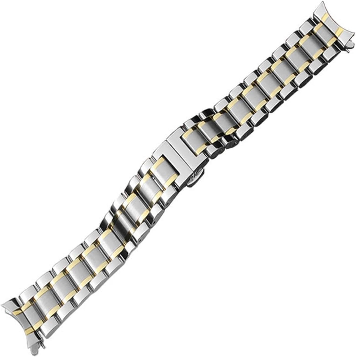 MJMT06 Watch Band 12 14 15 16 17 18 19 20 21mm 22mm 23mm 24mm Stainless Steel Watch Strap Curved End Butterfly Buckle Strap Bracelet