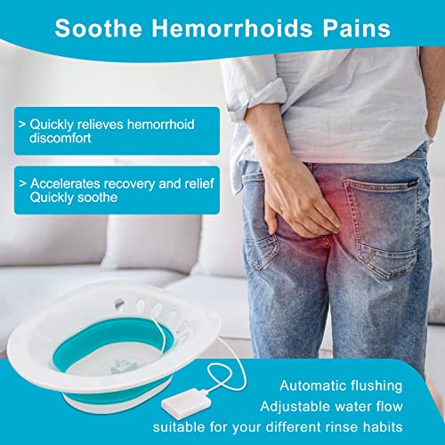Sitz Bath, Electric Sitz Bath For Hemorrhoids, Sitz Bath For Toilet Seat, Sitz Bath For Postpartum Care, Sits Bath Kit For Women, Automatic Flushing, Foldable, Fits Universal Toilet #TOP1