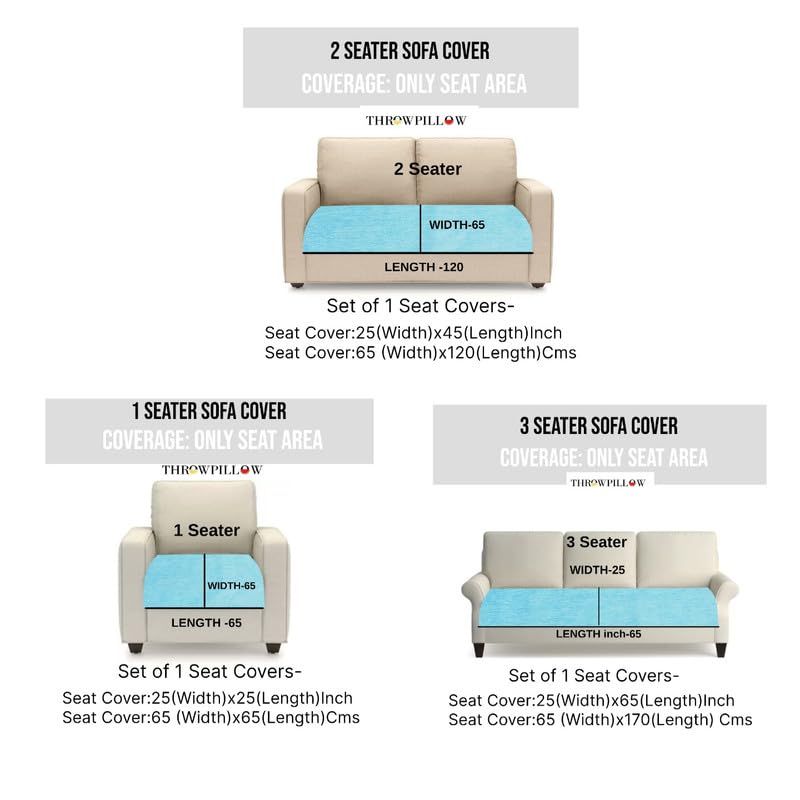 Image of WWW.THROWPILLOW.IN Blue Sofa Cover Multicoloured Tassels: Sofa Slipcover: Thick Fabric, Scratch Resistant, Stylish & Functional: Seat & Front Back Protection -Set of 3 Seat Covers- Fits: 3+2+1 Seater