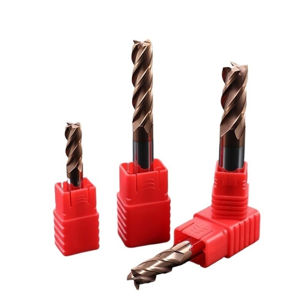 7 Pezzi Fresa 4 Taglienti HRC55 Acciaio Tungsteno Diametro 2-12mm