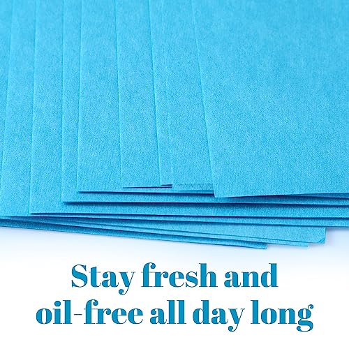 600 sheets Natural Oily Facial Blotting Paper Absorbent Oil Blotting Sheets Portable Face Oil Wipes Control Oil Pads Absorbing Face Oil Control Film Replacement for Makeup Skin Nose (12 Pieces)