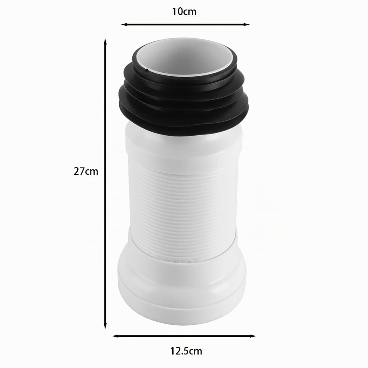 Connettore Flessibile per WC, Tubo di Scarico Universale, Lunghezza Regolabile da 250 mm a 500 mm, Antipiega, Resistente agli odori, Adatto per WC Standard.
