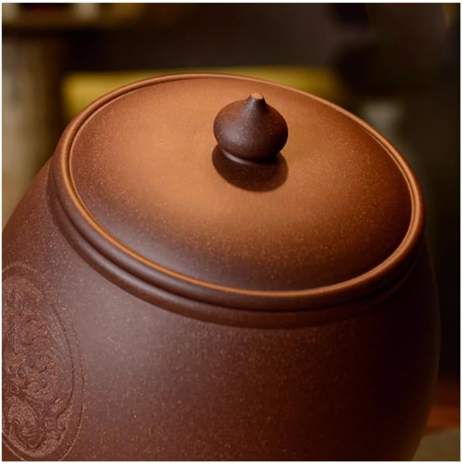 Tea Container Tea Canister with Airtight Lid Vintage Chinese Style Storage Jars(Large)