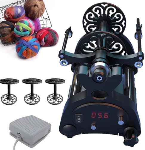 Electric Spinning Wheel with Foot Controller and Adjustable Speed for Yarn Making and Weaving,Black1