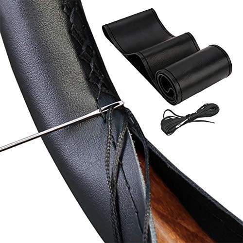 Ouzorp Coprivolante Universale In Pelle Microfibra 37-39 Cm - Antiscivolo, Impermeabile, Nero Con Cuciture Rosse