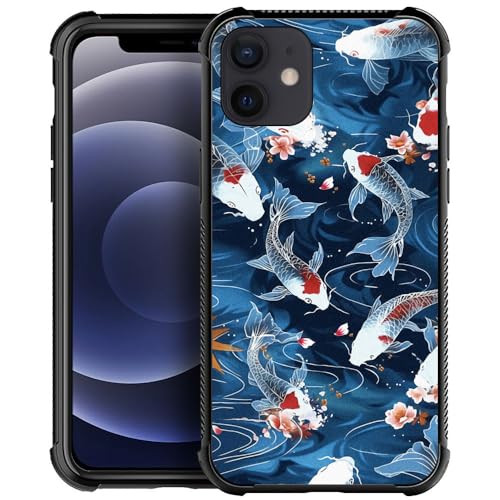 YiXinBB Compatible with iPhone 11,H Koi Jumping Pattern Design,H Scratch