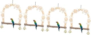 Balacoo 4 Pçs Pássaros De Madeira Conure Periquitos Periquitos Mastigando Balanço De Madeira Gaiola Pequena Montagem Periquitos Tentilhões Brinquedo Poleiro Parede Pássaro Com