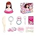 MYRCLMY Maquillage De Bébé Cadeau - Maquillage Peigne Fille Jouet, Enfants Doll Set Demi-Longueur Maquillage Modèle Doll pour Le Maquillage, Coiffure, Manilles, Stockage Excellemment Cool,B