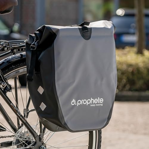 Prophete Seitenpacktasche | Fahrradtasche | grau | Volumen: 20 Liter | wasserdicht