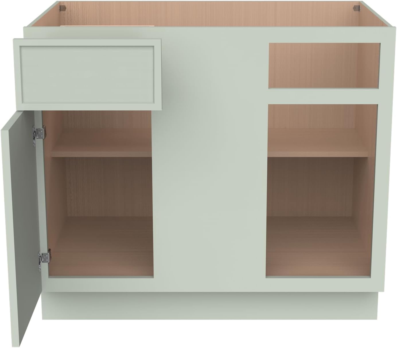 Solid Wood Blind Corner Cabinet with Adjustable Shelf & Soft-Close Hinges - Shaker Style Base Cabinet for Kitchen, Bathroom, Garage,UV Coated Interior (NT-Jade Green, 39" W x 24" D x 34-1/2" H)