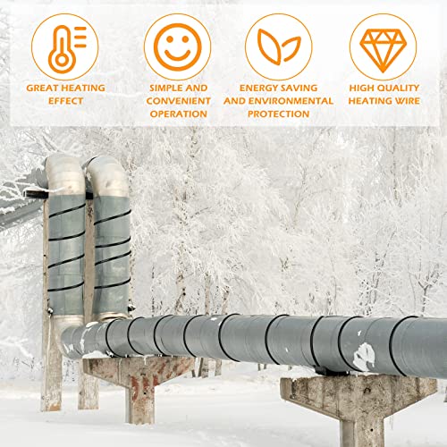Kingdder 48 Ft (6FT~48FT) Heat Tape for Water Pipes Thermostat Self Regulating Heating Cable with Power Indicator Plug Built-in, Heavy Duty Heating Cable for Pipe Freeze Protection, 120V 8W/ft by Kingdder - Image 7