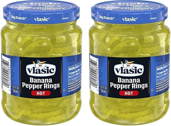 Vlasic Deli Style Hot Banana Pepper, Keto Friendly, 6-12 FL OZ Jars (Pack of 2)