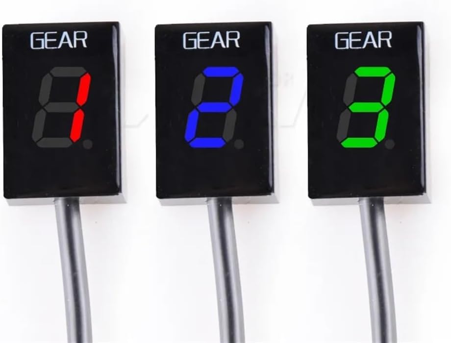 FLYIFE Digital Meter Display for DU&Cati Hyperstrada All 2013-2015 / Monster 659 2018 Motorcycle 1-6 Level Gear Indicator Digital Gear Meter Indicator Meter Display, Fixed Ring Red