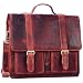 Produktbild STILORD große Leder Aktentasche rot - Vintage Lehrer-Tasche - Businesstasche aus Rindsleder - Schultasche - Klassische Laptoptasche 'Marius'