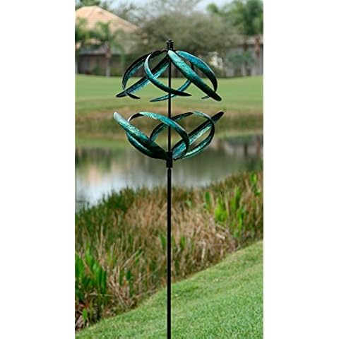 Marshall Home and Garden Sphere Wind Spinner, Blue Cover