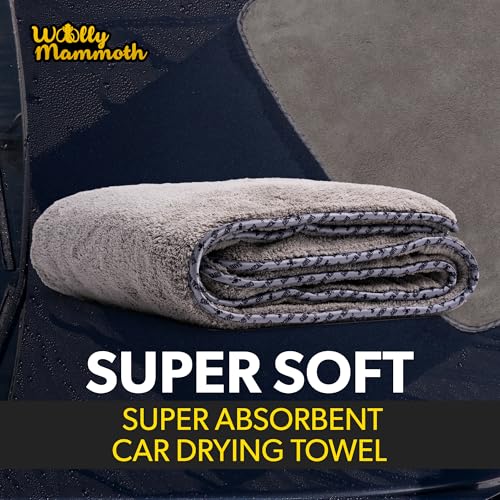 Chemical Guys Woolly Mammoth Large Microfiber Drying Towel - 36 x 25 Inch Gray, Ultra Plush Super Absorbent Car Drying Towel for Cars, Trucks, SUVs, Motorcycles, RVs, and Auto Detailing