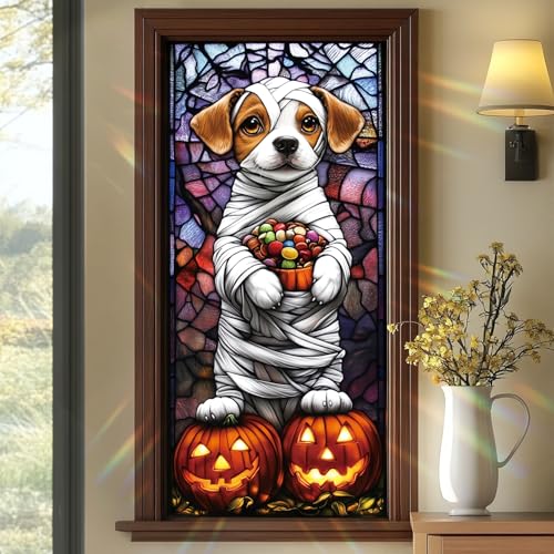 Vinilo Decorativo Halloween Mummy Dog 17.7 x 39.3 pulgadas miniatura 1