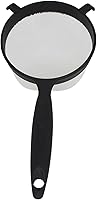 IMUSA 6-Inch Black Plastic Strainer - Durable Hands-Free Kitchen Tool for Juices, Soups, Fruits & Baking