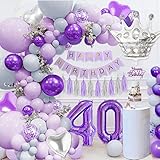 Diferentes ocasiones: el juego de decoraciones de fiesta púrpura no solo se ajusta a las decoraciones de cumpleaños número 40, sino que también es adecuado para baby shower, bodas, graduaciones, decoraciones de fiestas de aniversario, etc.