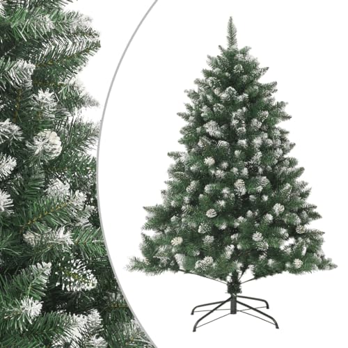5FT Green & White Artificial Christmas Tree, PVC Steel Medium