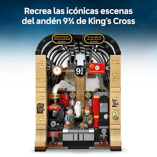 Miniatura 3 de LEGO Harry Potter Rincón Entre Libros: Expreso de Hogwarts - Sujetalibros con un Tren de Juguete -2 Minifiguras (Harry y Ron Weasley) y Figura de Hedwig - Regalo para Niñas y Niños de 10+ Años 76450