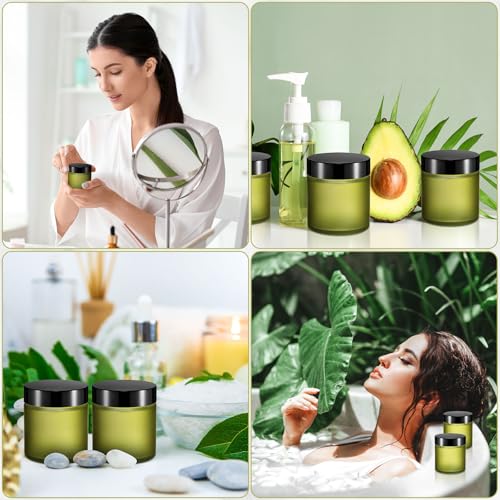 Image of Norme 36 Pcs 4 oz Glass Jars with Lids Cosmetic Jars, Pea Green