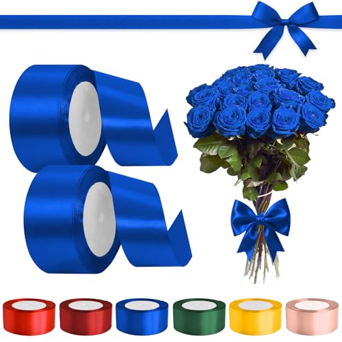 La mejor selección de Moños y cintas los mejores 10. 44 Kit 2 rollos de listón satinado de 4 centímetros de ancho, La longitud total es de 45 m, Ideal para crear moños de regalo, decoración para el Día de San Valentín y el Día de...