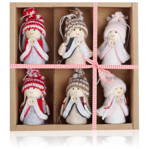 com-four® 6X Premium Weihnachtsbaum-Anhänger Engel -...