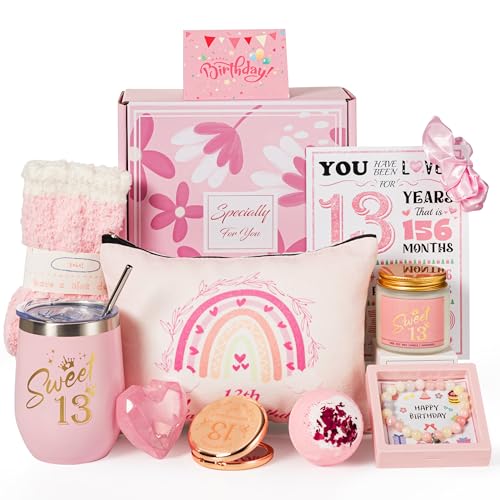 13th Birthday Gifts for Girls Happy 13th Pamper Gift Basket Ideas for Daughter Cute Unique Sweet 13 Year Old Birthday Hampers Presents for Her Best Friend Niece Granddaughter Sister Friend Teens