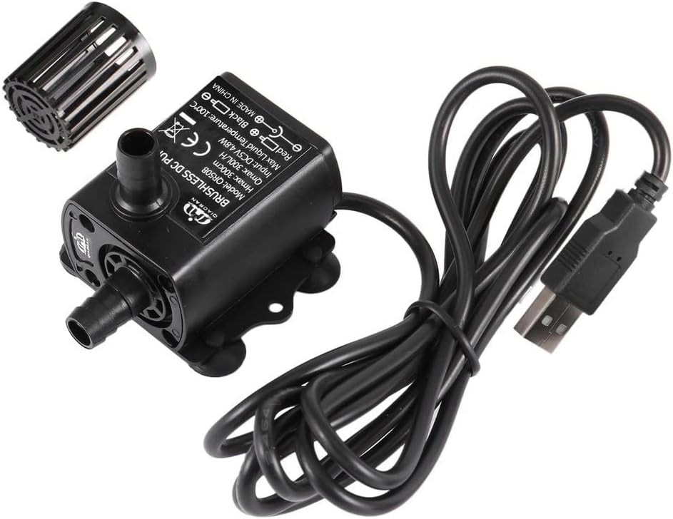 Mini Brushless DC Water Pump USB Ultra Quiet DC5V 4.8W 300L/H Lift 300cm Submersible Pump Fountain Aquarium Circulating Pump