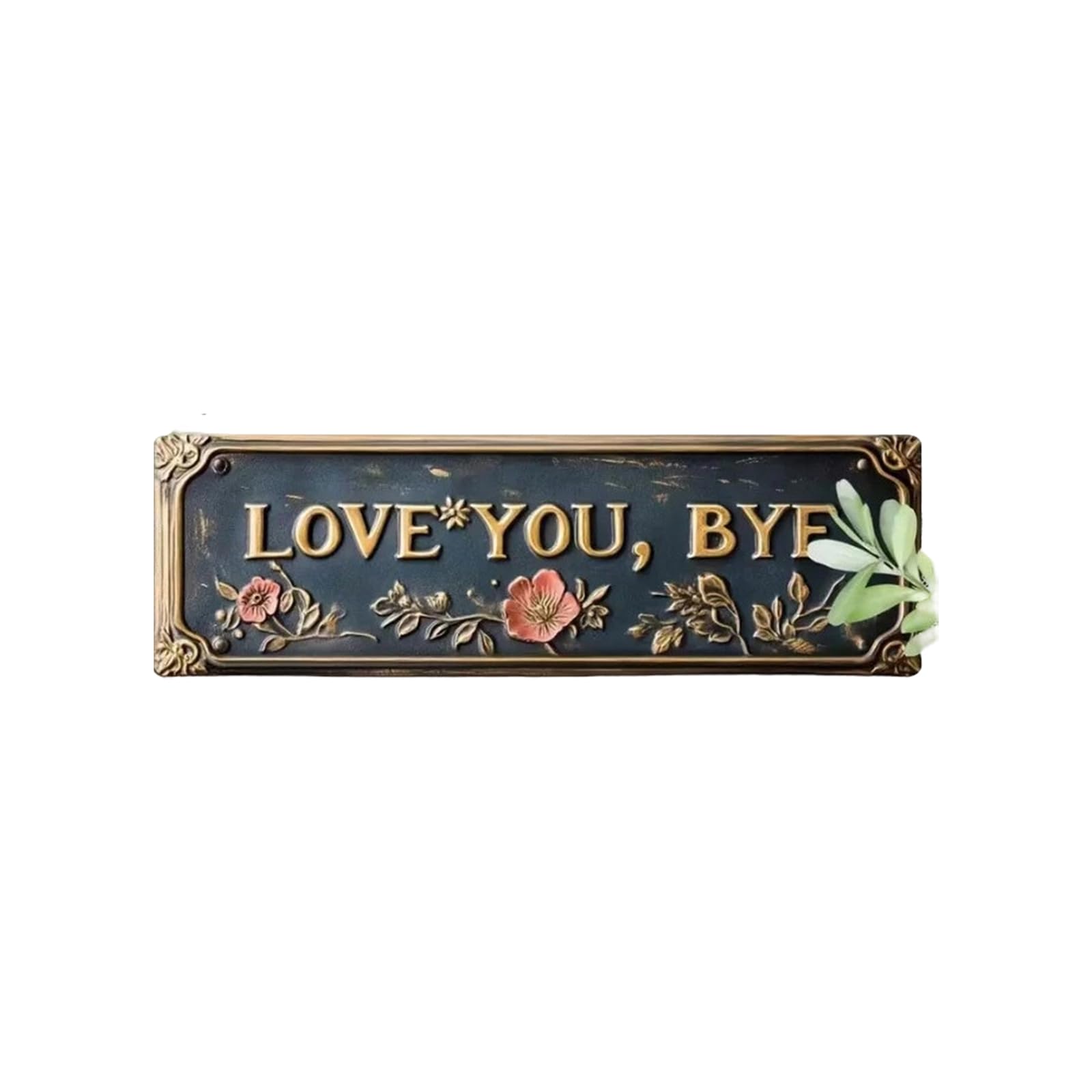 ordinarYone "Loves You, Bye Vintage Floral Wall Panel, Loves You Bye Floral Romance Decor, Aluminum Wall Art, Hallway Entryway Doo