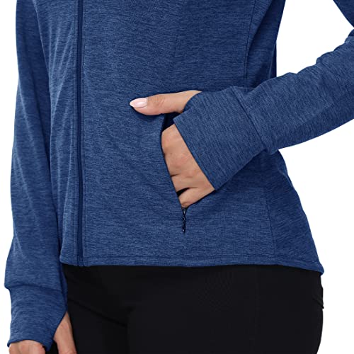 Tbmpoy Womens Upf 50+ Sun Protection Hoodie Jackets Lightweight Long Sleeve Shirts Hiking Outdoor Full Zip Tops Navy Xxl #TOP4