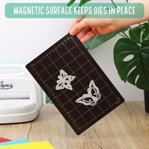 Threehoney 3 Pcs Die Mats Set 6\'\' x 9\" Include Magnetic Shim with Card Size Grids and 2 Pcs Acrylic Cutting Plates for Die Cutting Machines Embossing Crafting Accessories - Thumbnail 5