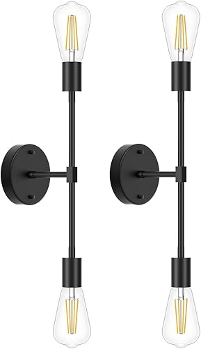 FadimiKoo 2 lámparas negras para baño, apliques de pared modernos, lámpara de techo semiempotrada para interiores, para pasillo, dormitorio, cocina FadimiKoo 2 lámparas negras para baño, apliques de pared modernos, lámpara de techo semiempotrada para interiores, para pasillo, dormitorio, cocina