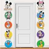 MOEOME Mickey Mouse Birthday Party Supplies, Mickey Mouse Party Porch Sign, Door Banner Decorations