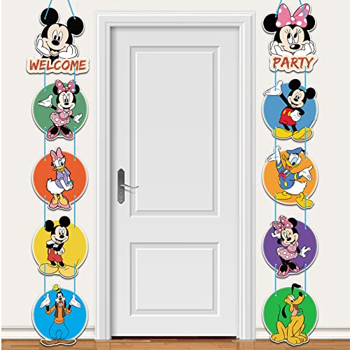 Moeome Mickey Mouse Birthday Party Supplies, Mickey Mouse Party Porch Sign, Door Banner Decorations For Minnie Mouse Theme Birthday Party Decorations #TOP3