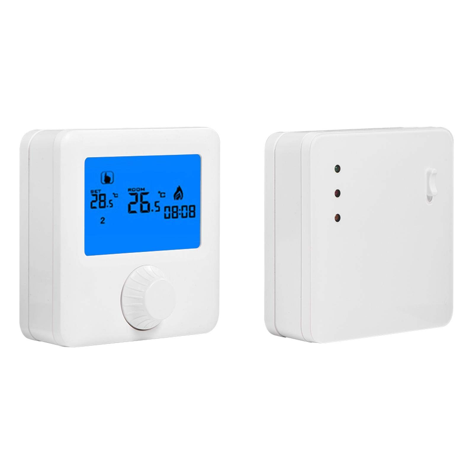 Controlador de temperatura 0~40 ° C Controlador de temperatura digital Termostato programable Botones táctiles Inalámbrico con retroiluminación azul Termostato LCD para el hogar