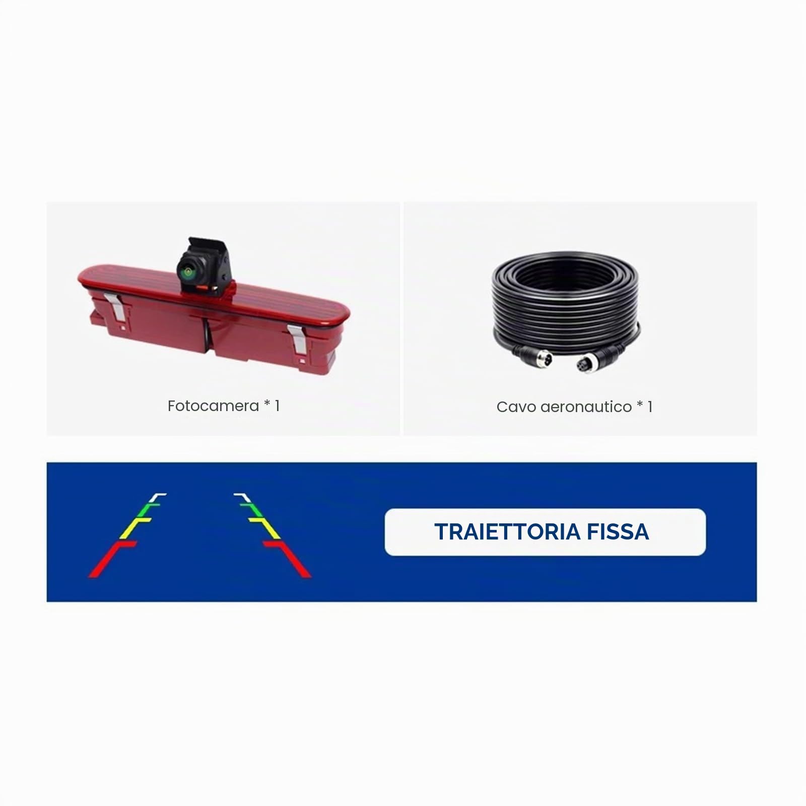 Telecamera Parcheggio Per Fiat Per Doblo 2010-2025 AHD 1080P 170° Telecamera Posteriore Con Luce Freno Per Visione Notturna Impermeabile