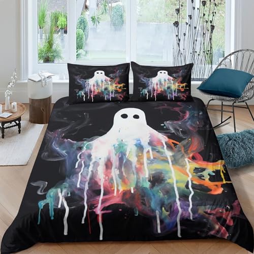 VerimP Graffiti Ghost Capa de edredom colorida impressa em 3D, conjunto de cama para crianças e adul