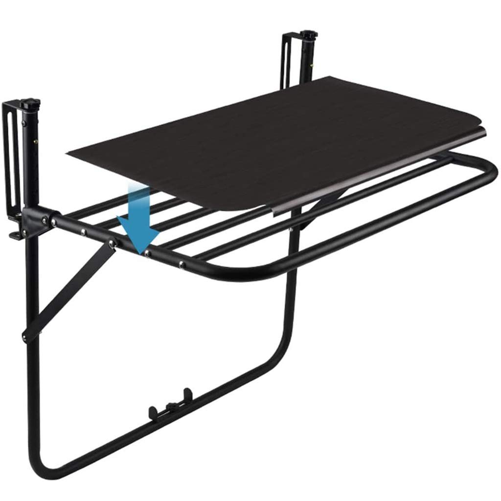 Tavolino regolabile per balcone, giardino, terrazza, bancone pieghevole da parete, per barbecue, cibo, bevande, decorazioni