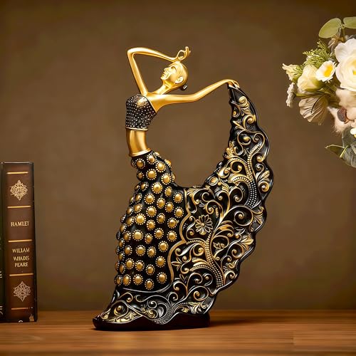 XINDAM Elegant Peacock Art Figurine Dancer Statue Decorative Home &