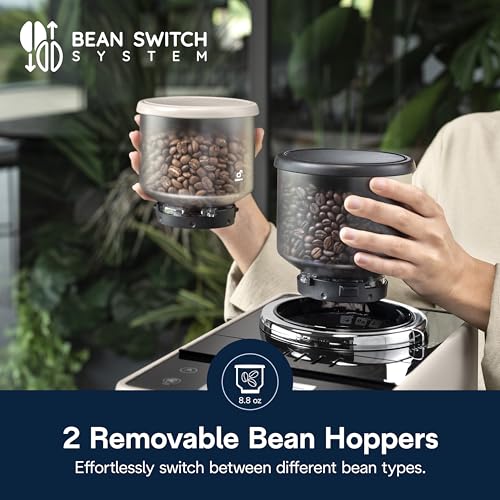 Image of De'Longhi Rivelia Automatic Espresso Machine, Grinder & Frother, Easy Bean Switching, Beige