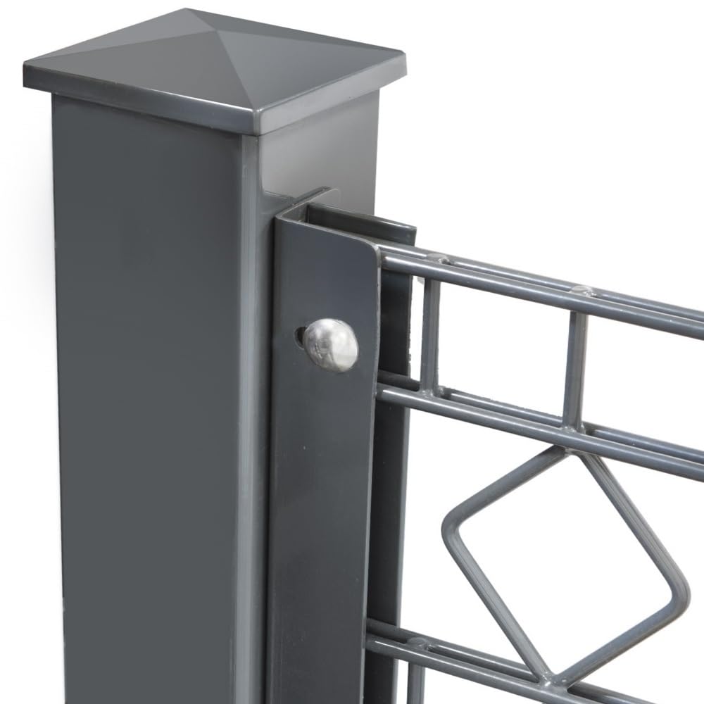 Maxhome24 Flachverbinder 5er Set - Zaunverbinder Anthrazit Für Doppelstabmatten