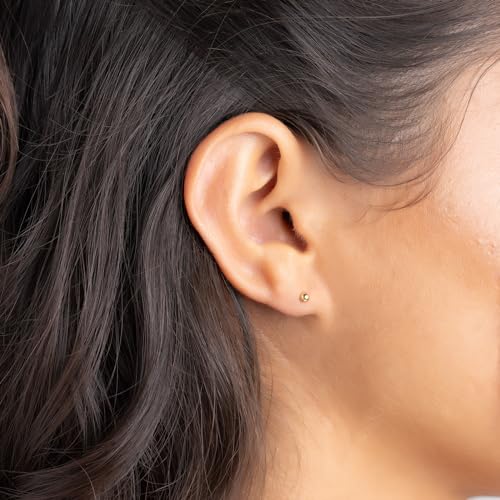 Barzel 18K Gold Plated Ball Stud Earrings Set thumb #6