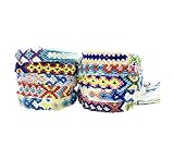  Yongbest Pulseras de Tejido,10 PiezasHechas a Mano Pulseras Trenzada Coloridas Amistad Cordones para Muñeca Tobillo Hombres Mujeres Niños